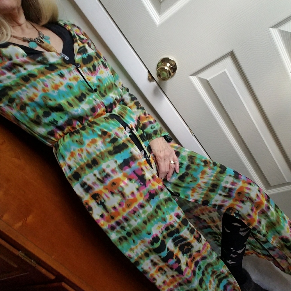 Sheer multi cover up or dress - Picture 2 of 3